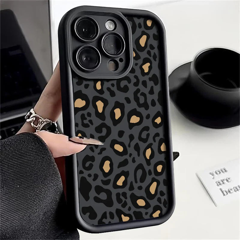 Leopard Pattern Shockproof Silicone Case for iPhone