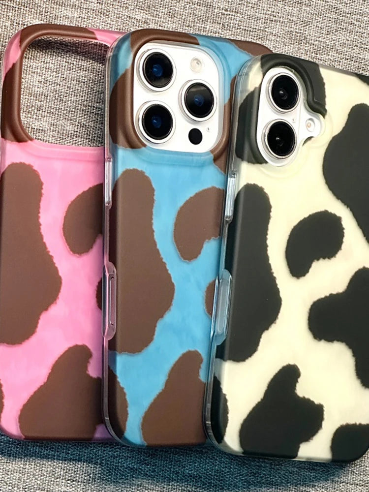 Ins Trendy Milk Cow Print IMD TPU Phone Case