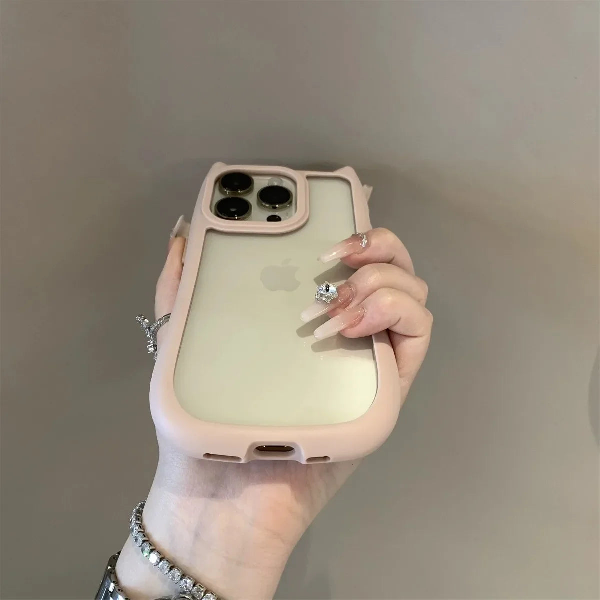 Cute Cat Ear Transparent Phone Case