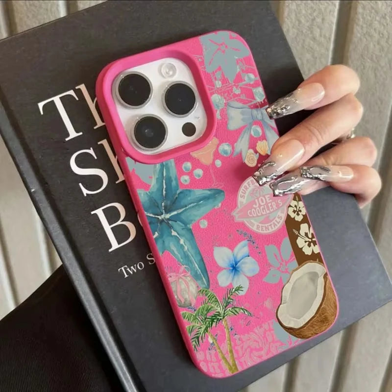 Fresh Starfish Coconut Lichee Pattern Phone Case