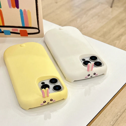Funny 3D Cartoon Sleep Rabbit Soft Silicone Phone Case