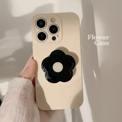 Luxury With Black Flower Bracket Holder Phone Case