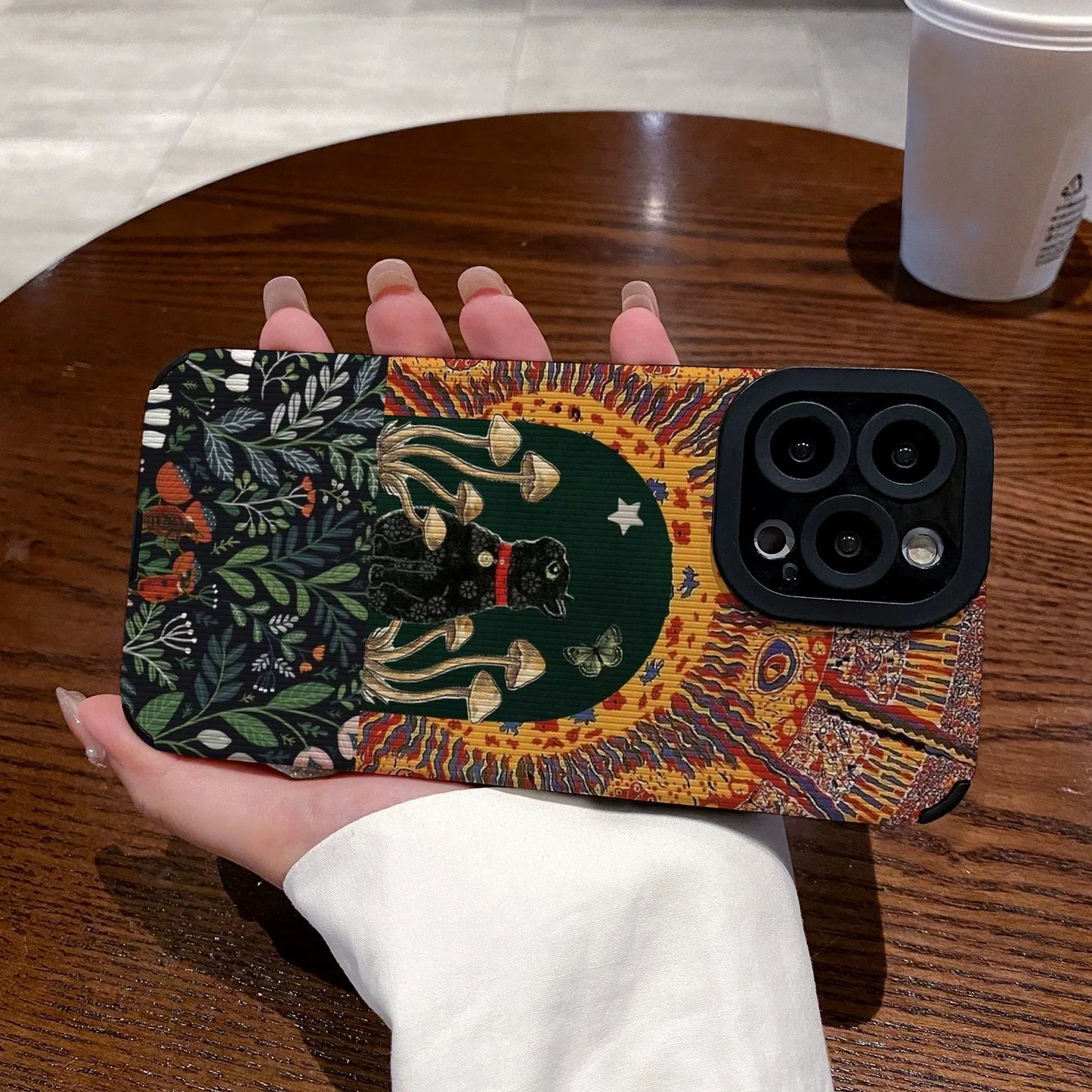 Fashion Mushroom Cat Silicone Leather Case