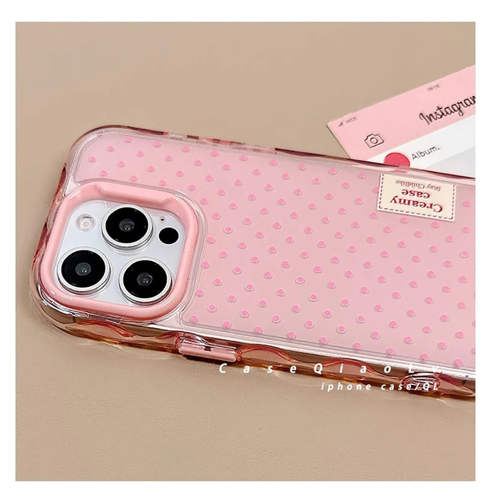 New Korean Cute Polka Dot Macron Color Phone Case