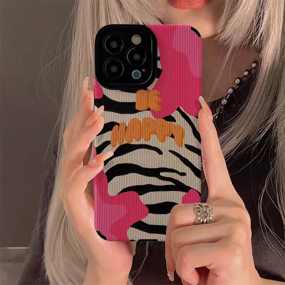 Fashion Zebra Art David Snake Silicone Phone Case