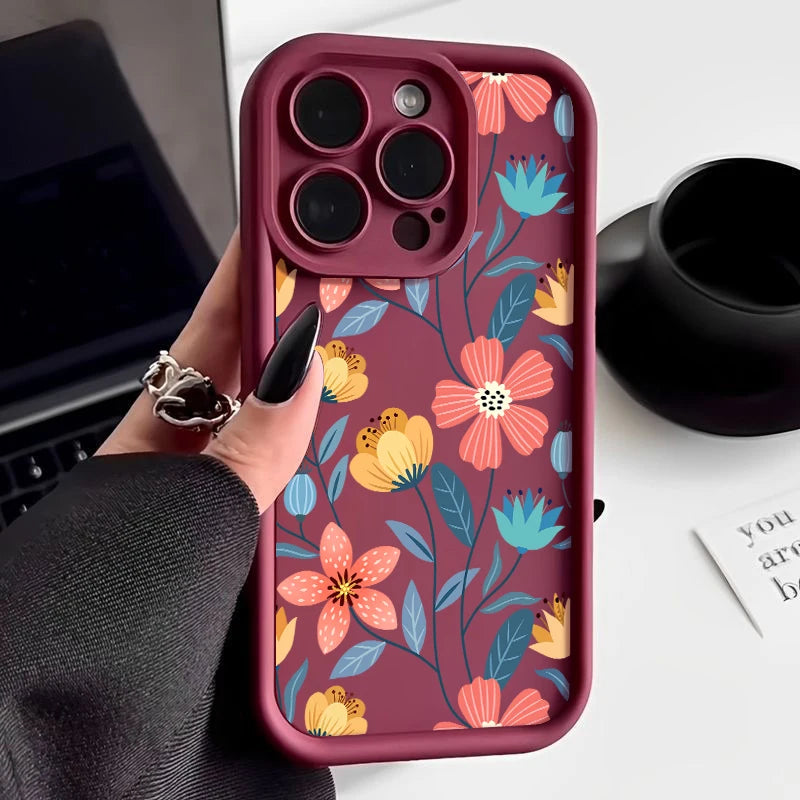 Colorful Flowers Silicone Case
