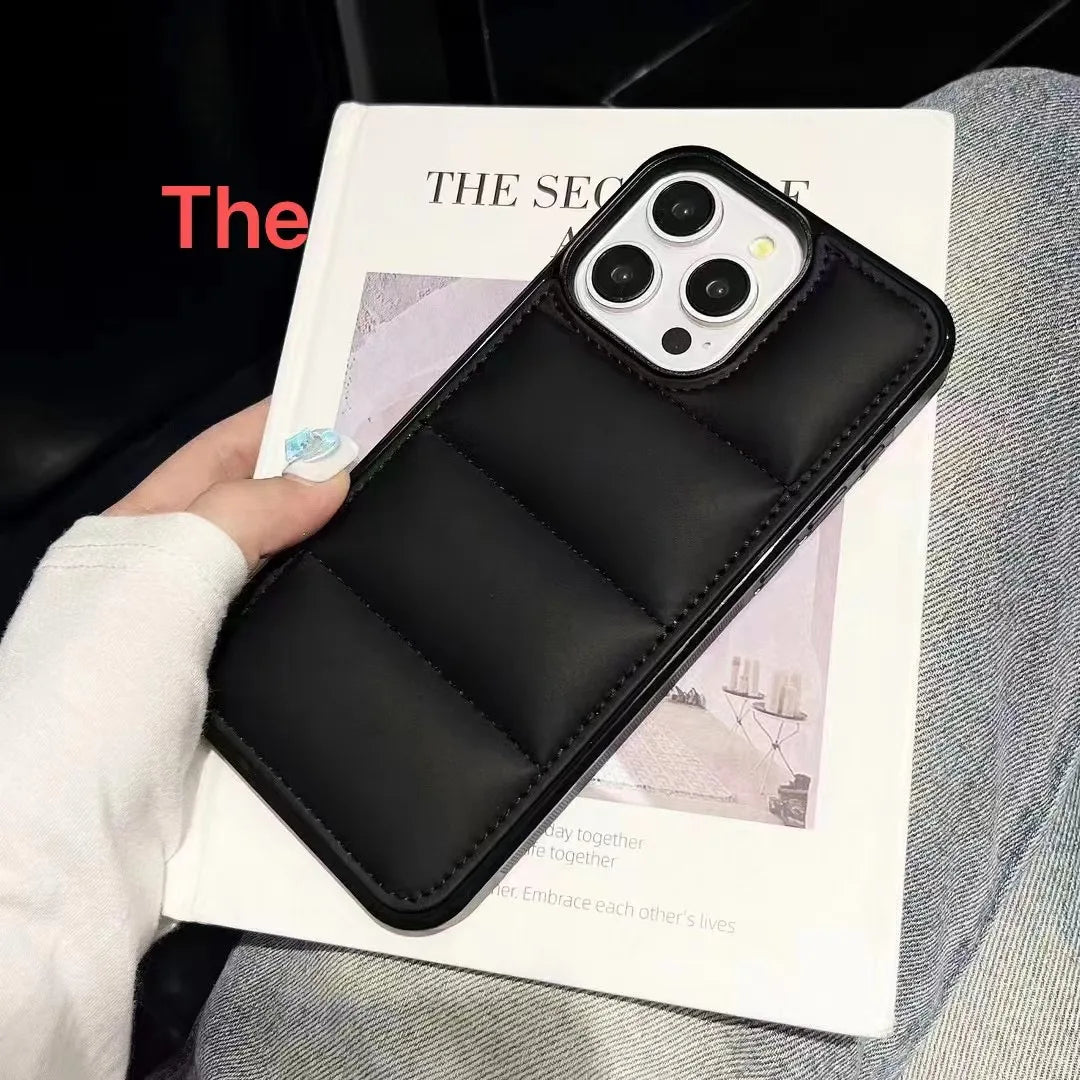 Luxury Down Jacket Puffer Solid Color Phone Case