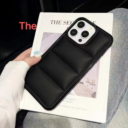 Luxury Down Jacket Puffer Solid Color Phone Case