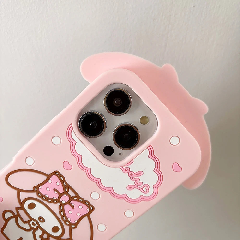 Pink Kawaii Melody Cartoon Rubber Silicon Soft Phone Case