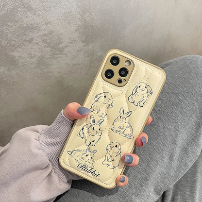 Lovely Rabbit Curve Shockproof Phone Case
