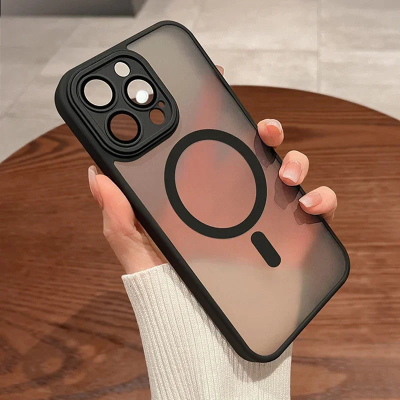 Magnetic Luxury Matte Translucent Armor Shockproof Phone Case New