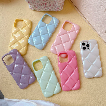 3D Luxury Diamond Lattice Air Cushion Color Plating Phone Case