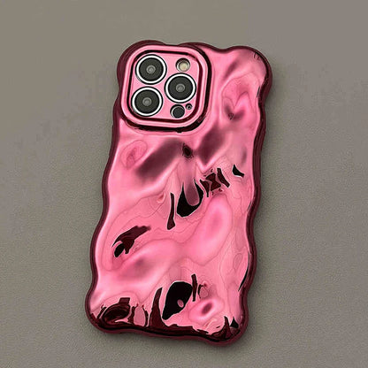 Luxury Fashion Plating Rose 3D Bubble Wave Phone Case