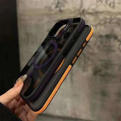 For Magsafe Wireless Charge Metal Lens Protection Stand Phone Case