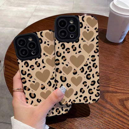 Fashion Patchwork Leopard Silicone Leather Case