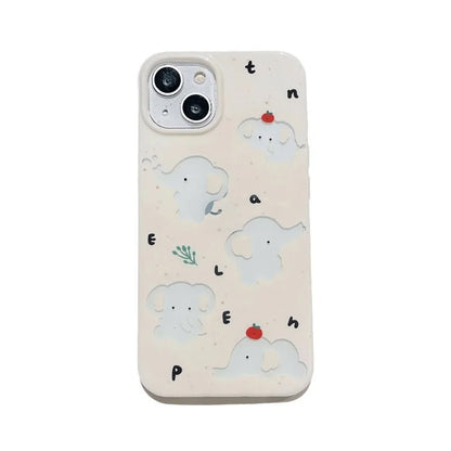 Cartoon Cute Hollow Out Elephant IMD Phone Case