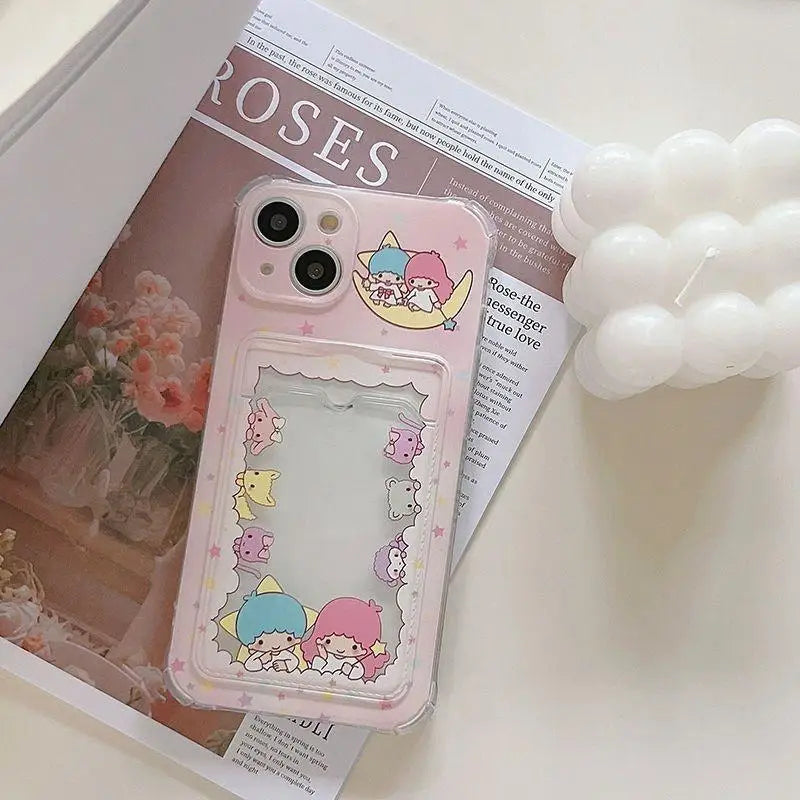 Kuromi Melody Card Holder Phone Case for iPhone