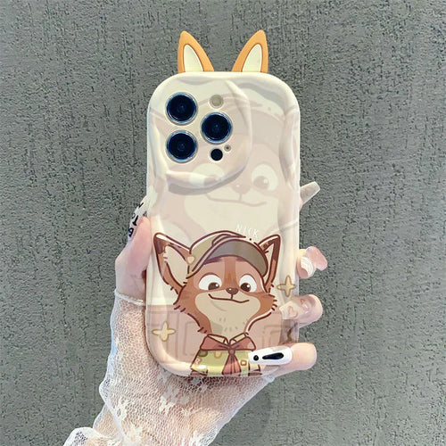 Couple Judy Rabbit Ear Cartoon Wave TPU Soft Phone Case