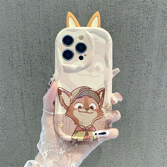 Couple Judy Rabbit Ear Cartoon Wave TPU Soft Phone Case