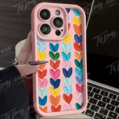Rainbow Love Heart Phone Case for iPhone