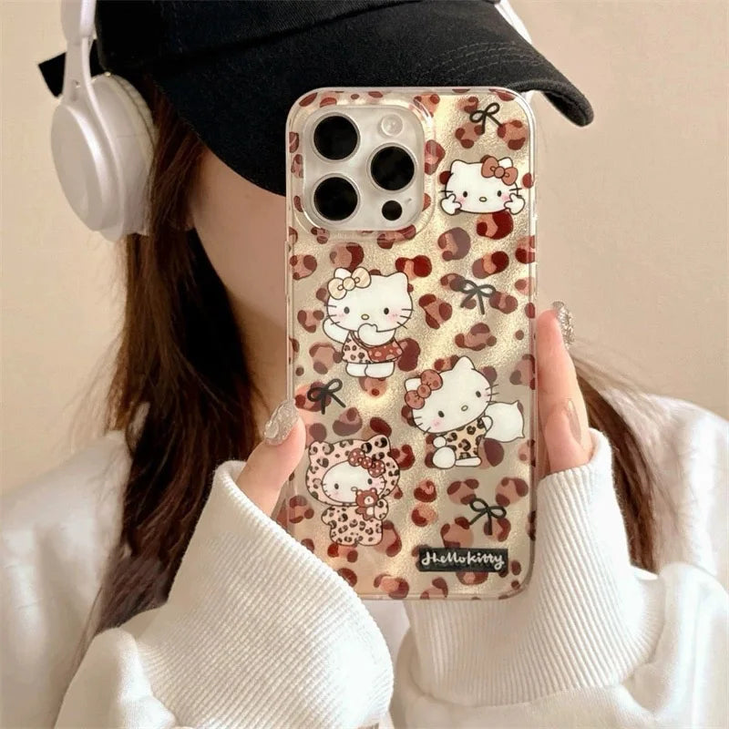 Y2k Sanrios Leopard Hellokitty Phone Case New