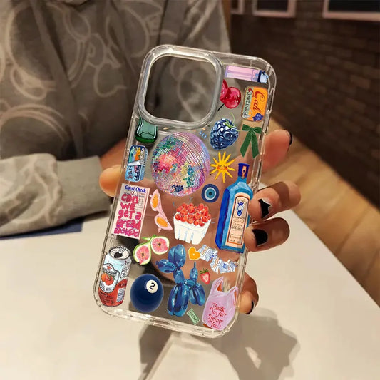 Vintage Item Collage Aesthetic Clear Phone Case