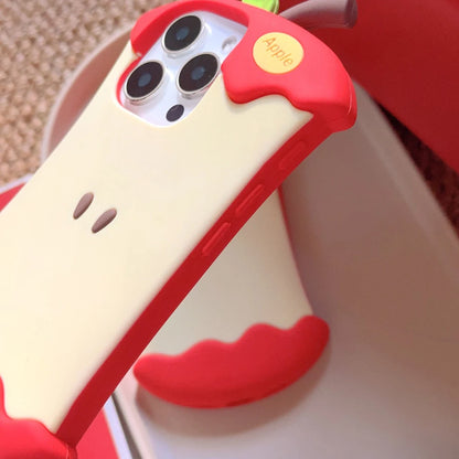 Funny Red Apple Core Cute Silicone Phone Case