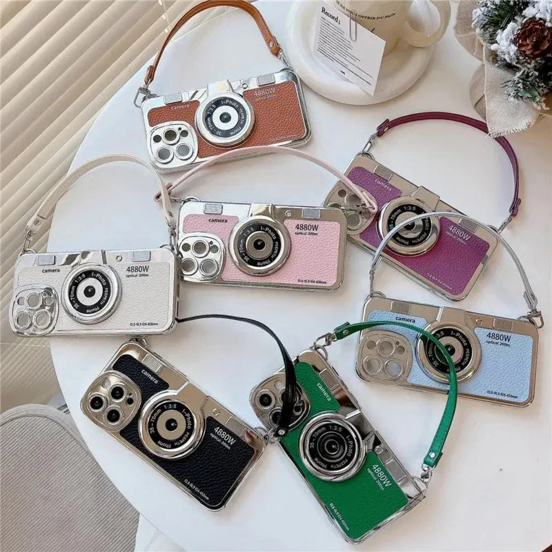 Vintage Leather Camera Strap iPhone Case