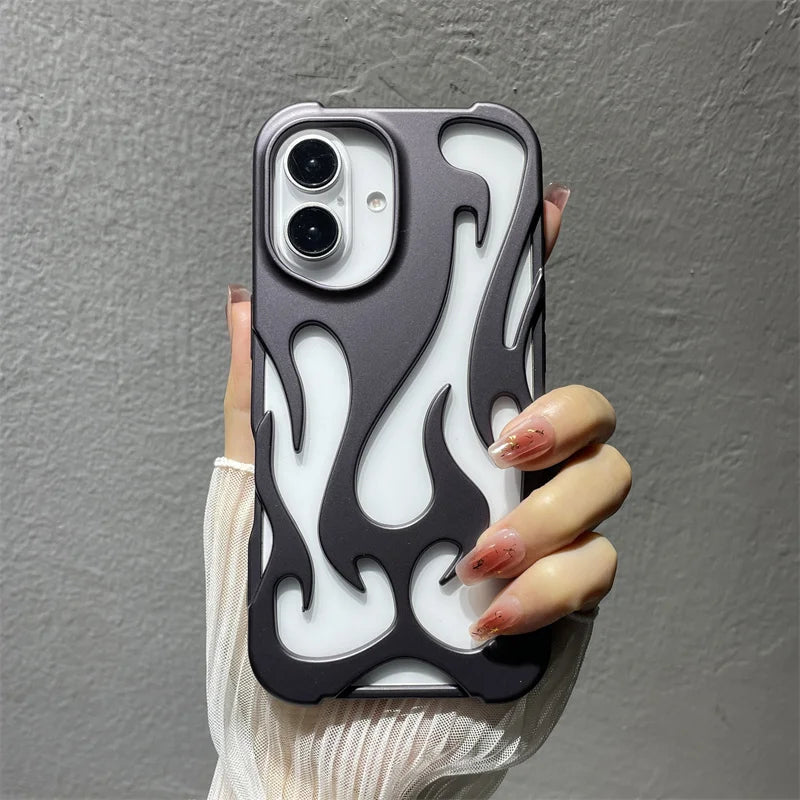 Ins Fashion Hollowed Flame Pattern Phone Case
