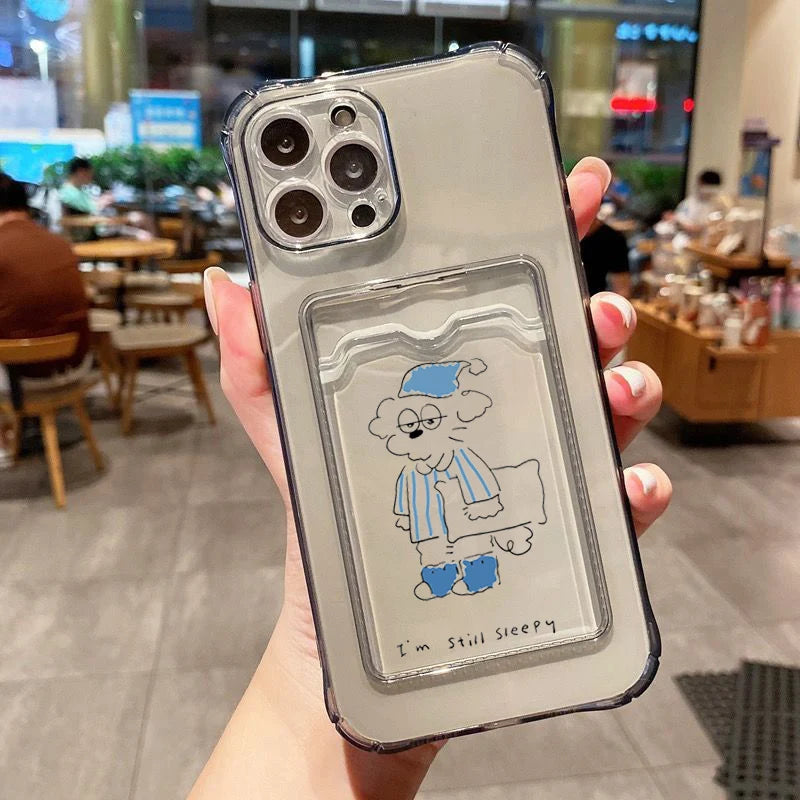 Umbrella Line Dog Card Hold Case Phone Case