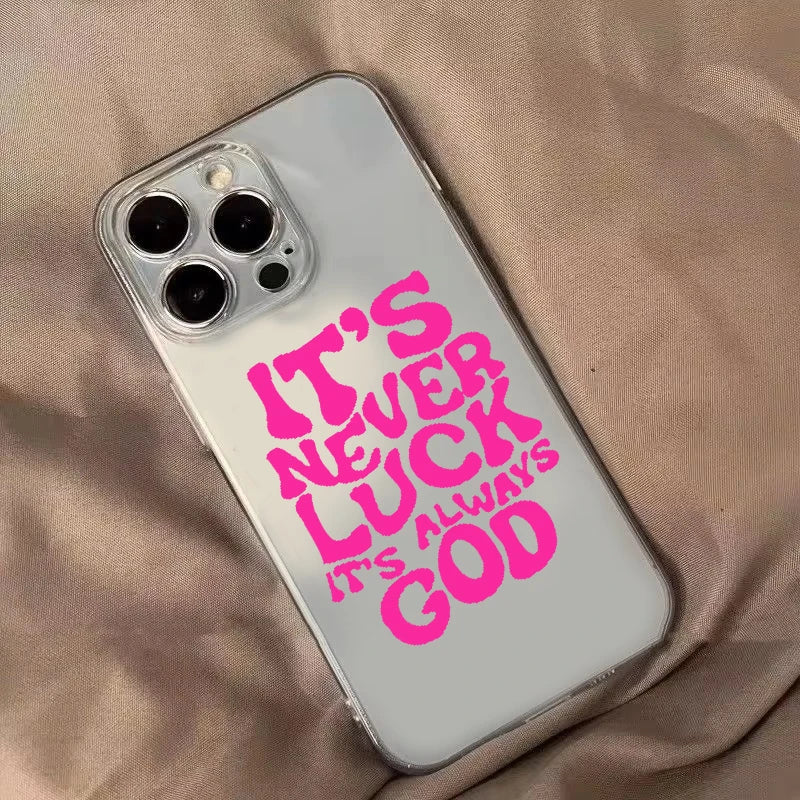 Pink Aesthetic English Letter Phone Case