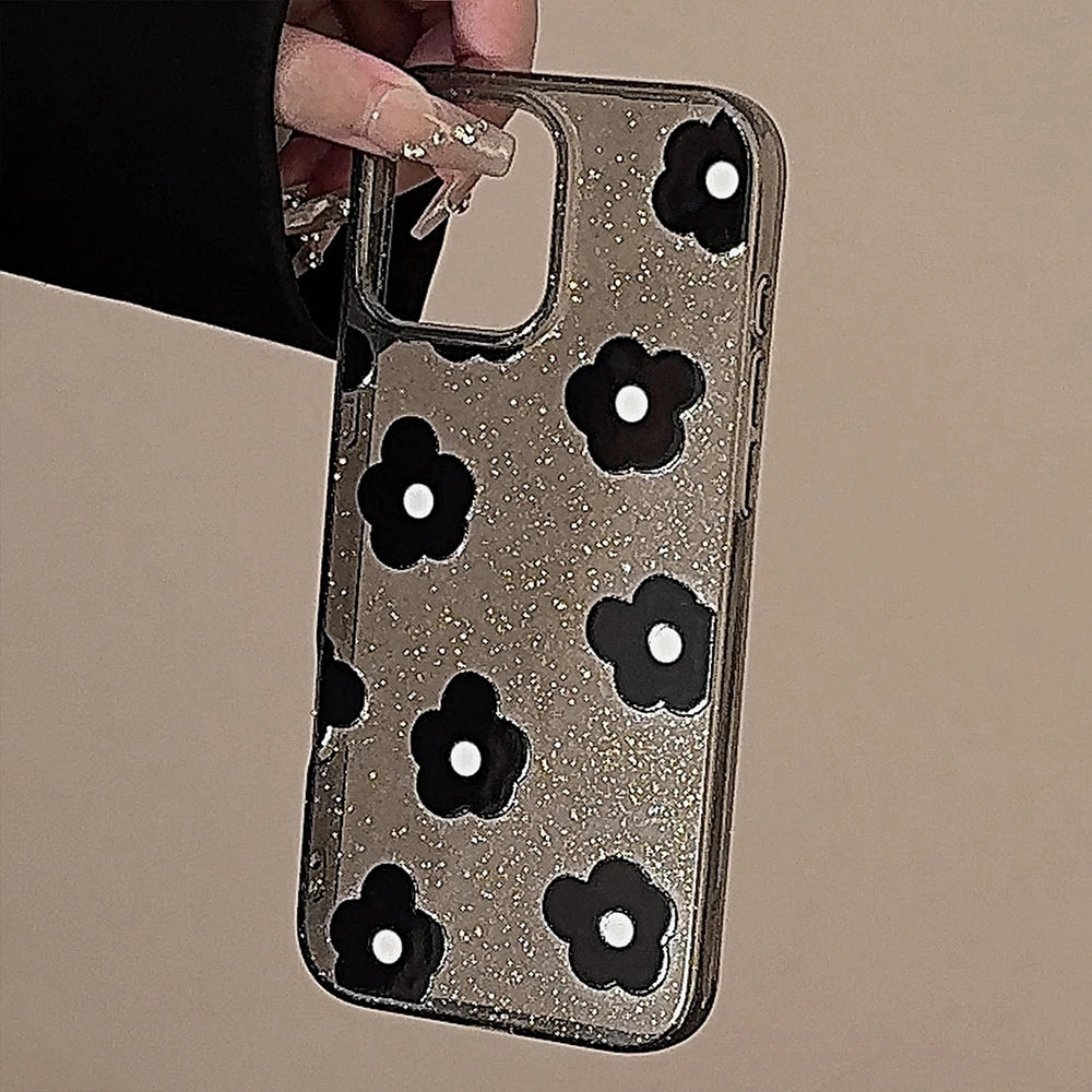 Cute Heart Lovely Polka Dot Love Glitter Phone Case