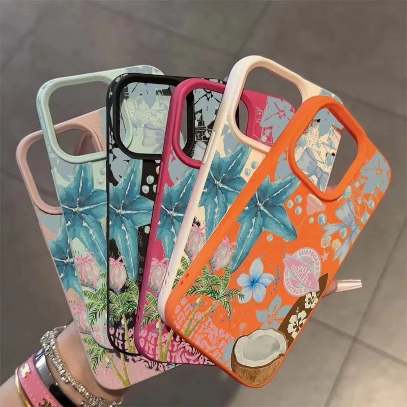 Fresh Starfish Coconut Lichee Pattern Phone Case New