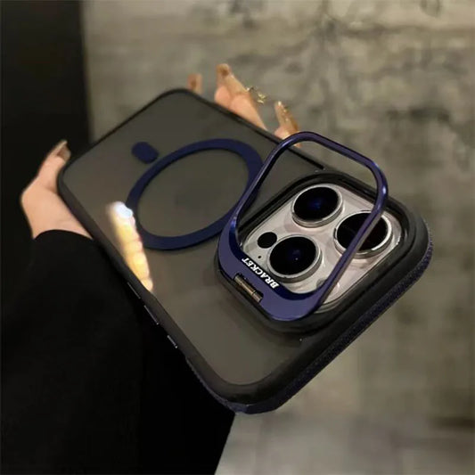 For Magsafe Wireless Charge Metal Lens Protection Stand Phone Case New