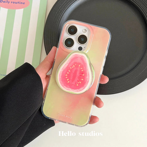 Korean Cute Guava Magnetic Grip Tok Griptok Phone Stand Holder Phone Case