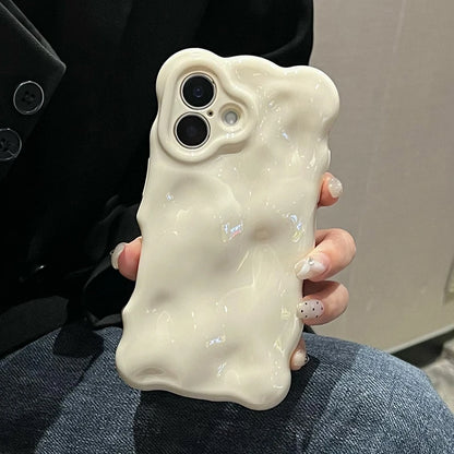 Ins Fashion White 3D Wave Texture Phone Case