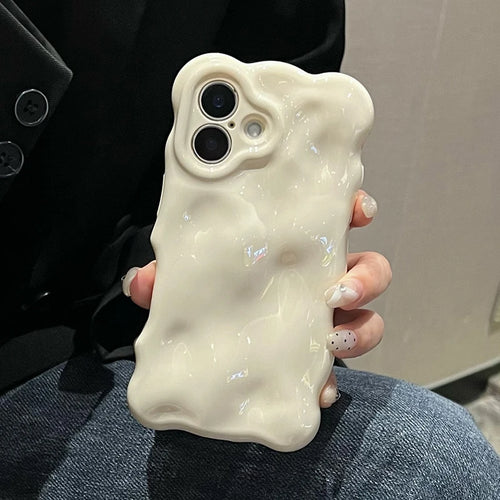 Ins Fashion White 3D Wave Texture Phone Case