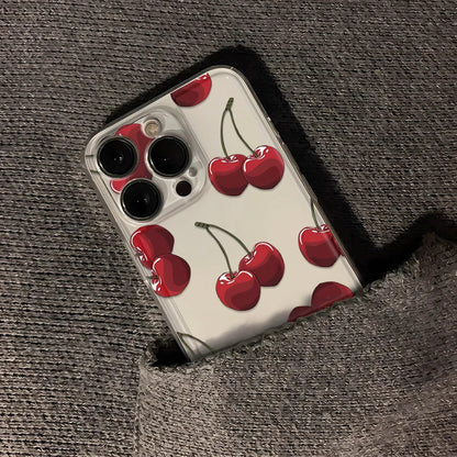 Red Cherry Phone Case Cute Girl Creative Cover Case Funda
