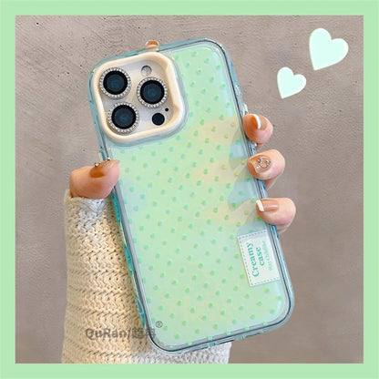 New Korean Cute Polka Dot Macron Color Phone Case