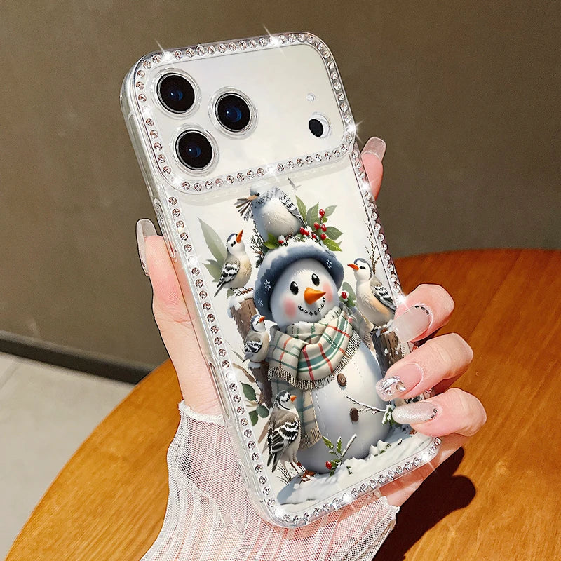 Phone Case Christmas Elk Santa Claus Diamond