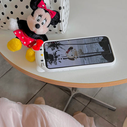 Kawaii 3D Cartoon Sleep Hello Kitty Back Shadow Phone Case