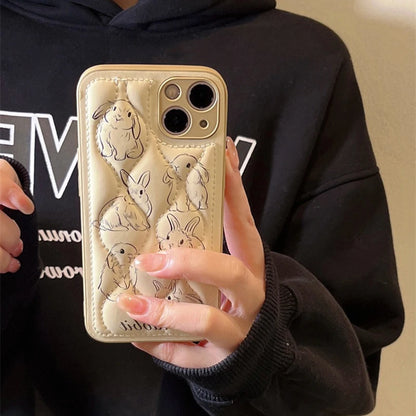 Lovely Rabbit Curve Shockproof Phone Case