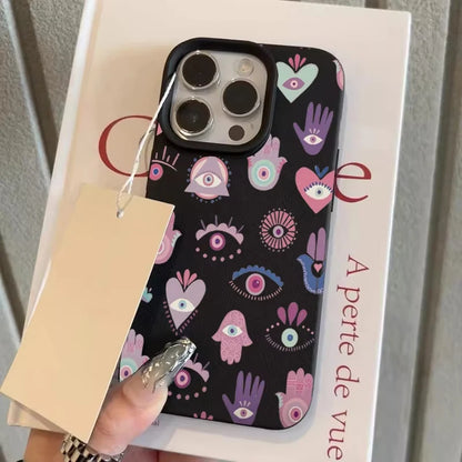 Pink Purple Eyes Lichee Pattern Silicone Phone Case
