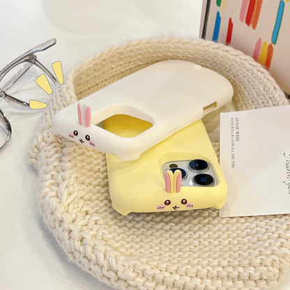 Funny 3D Cartoon Sleep Rabbit Soft Silicone Phone Case