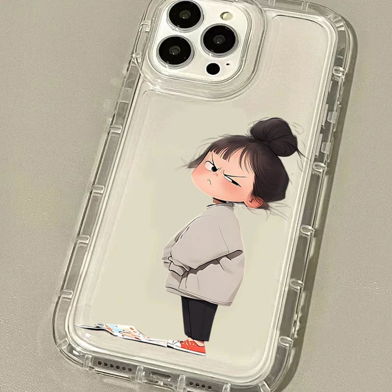 Cute Angry Little Girl Pattern Silicone Case