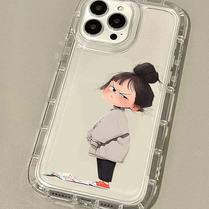 Cute Angry Little Girl Pattern Silicone Case