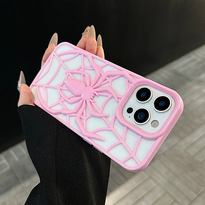 Pink Cool 3D Spider Hollow Dissipate Heat Phone Case