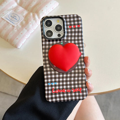 3D Cute Heart Magnetic Silicone Phone Case