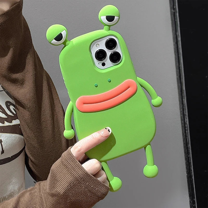 Funny Soft Silicone 3D Frog Phone Case