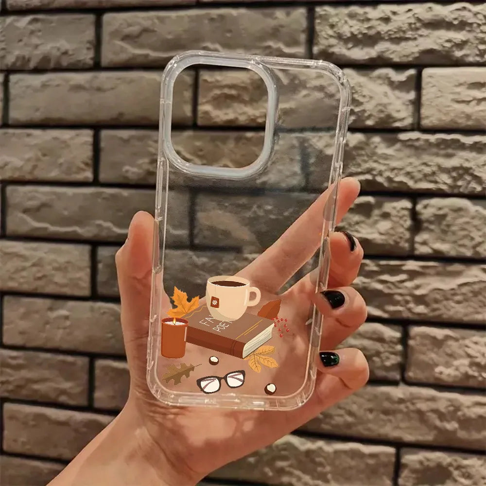 Fall Autumn Brown Aesthetic Clear Phone Case